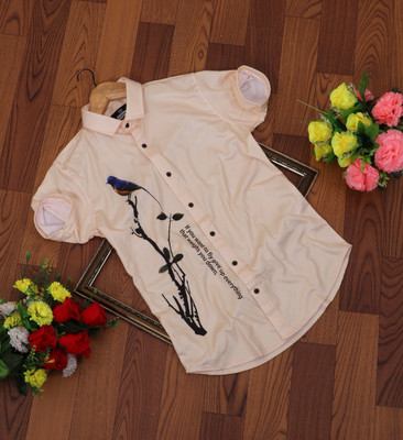 JANAKI ENTERPRISE Women Printed Casual Gold Shirt