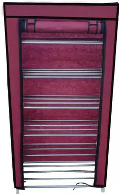 GlowSilk Best Quality Multi-Storage Rack Shelf Metal Collapsible Shoe Stand(Maroon, 6 Shelves, DIY(Do-It-Yourself))