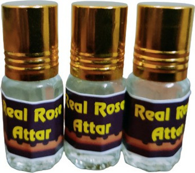 kah attar REAL ROSE ATTAR (A PACK OF 3 BOTTLES @ 3ML EACH) Floral Attar(Rose)
