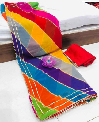Adiyogi Enterprise Printed Bollywood Georgette Saree(Multicolor)