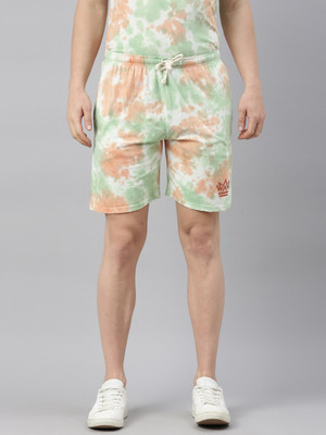 JOVEN Tie & Dye Men Multicolor Casual Shorts