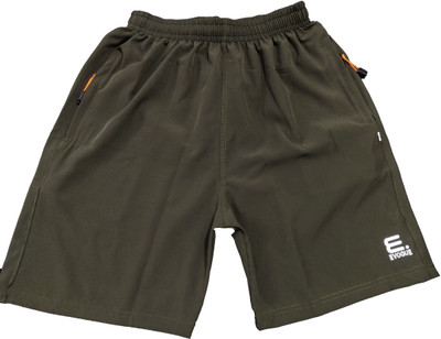 Evoque Solid Men Dark Green Regular Shorts