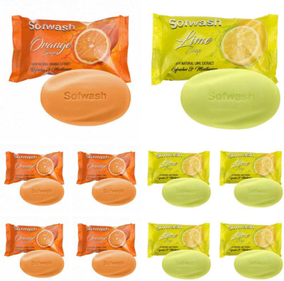 Modicare SOFWASH SOAP (LIME+ORANGE) PACK OF 10 (100GX10)(10 x 100 g)