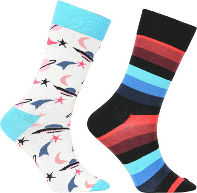 Simple Habits Unisex Striped Calf Length(Pack of 2)
