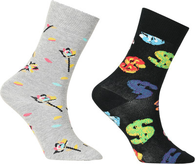 Simple Habits Unisex Printed Calf Length(Pack of 2)