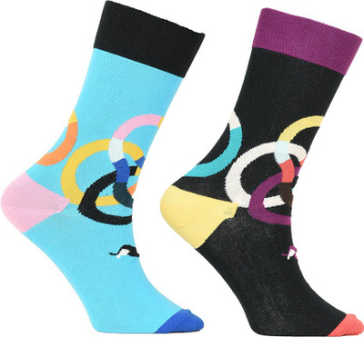 Simple Habits Unisex Printed Calf Length(Pack of 2)