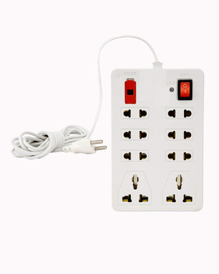 JDENTERPRISES Mini Shape 8  Socket Extension Boards(White, 3 m)