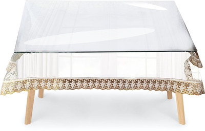 Stylista Self Design 2 Seater Table Cover(Transparent, PVC)