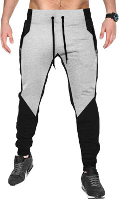 Tee town Colorblock Men Black Track Pants