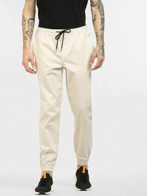 JACK & JONES Solid Men Beige Track Pants
