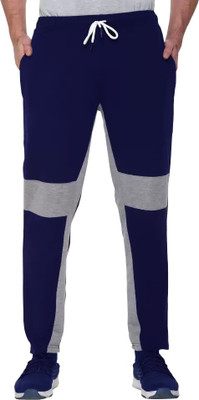 Tee town Colorblock Men Blue Track Pants