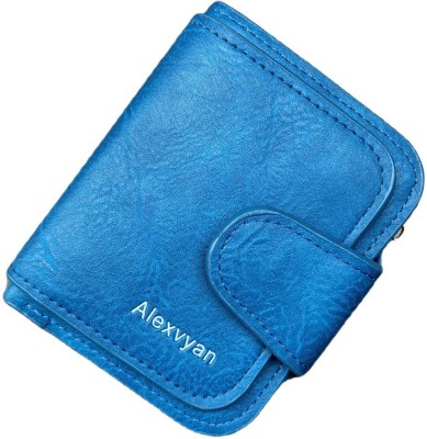 AlexVyan Women Casual, Ethnic, Evening/Party, Formal, Travel, Trendy Blue Genuine Leather Wallet(12 Card Slots)