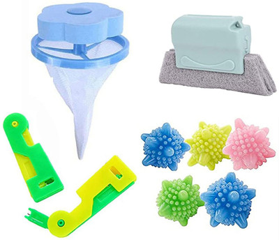 ExcitingDEalz Washing Machine Net Plastic Needle Threader Laundry Dryer Balls Window Brush Washing Machine Net(Pack of 1)