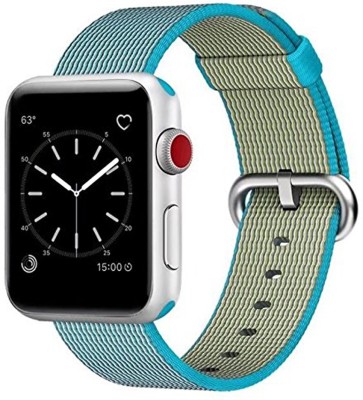 J Nylon Classic strap Compatible with iwatch Series 4/5/6/7 and 38/40/41 mm Smart Watch Strap(Blue)