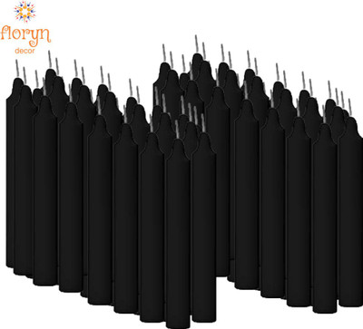 Floryn decor Black Candles for spell/Ritual/ healing /Chakras | Pack of 30 Candle Candle(Black, Pack of 30)