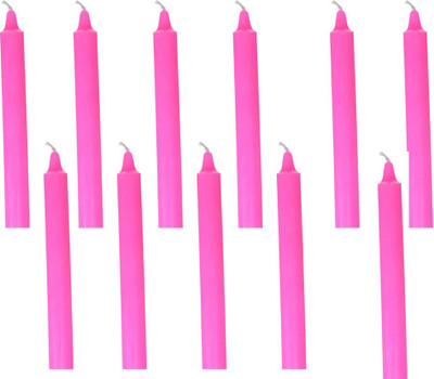 Floryn decor Black Candles for spell/Ritual/ healing /Chakras | Pack of 10 Candle(Pink, Pack of 10)