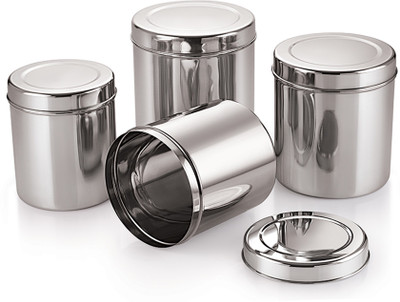 NEELAM Steel Grocery Container  - 3650 ml, 4600 ml, 6100 ml, 7100 ml(Pack of 4, Silver)
