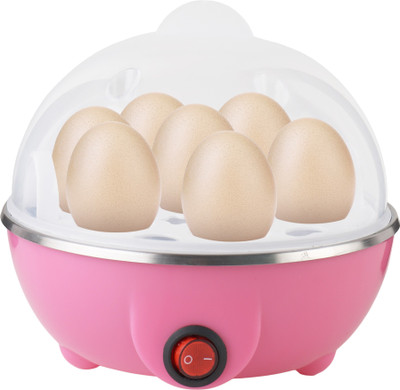 Wuze Egg Boiler or Poacher for Steaming, Cooking, Boiling and Frying, Multi-color (7-EGGS) Egg Cooker(Pink, 7 Eggs)