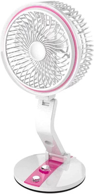 KANHAYA Folding Rechargeable Fan Powerful LED Light And Multifunction Foldable Remote Controlled 3 Blade Table Fan(Pink, Pack of 1)