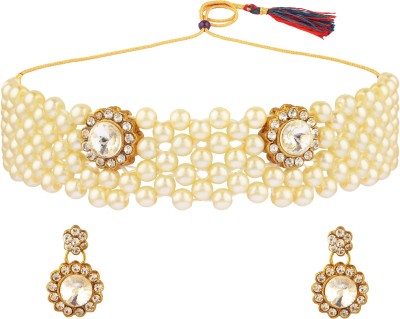 CATALYST Mother of Pearl Gold-plated White Jewellery Set(Pack of 1)