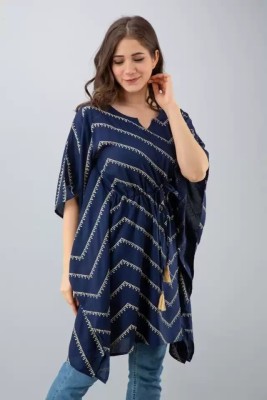 VEENI Striped Rayon Women Kaftan