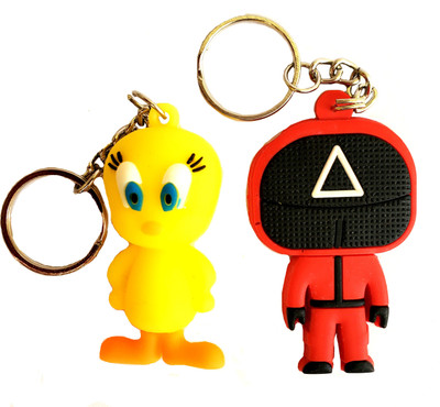 ShopTalk Tweety Cartoon With Squid Game Single side Key Chain