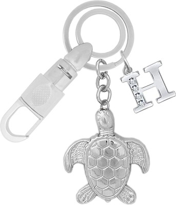KYP Fashion Prosperity Good Luck Turtle Tortoise 3D Design Alphabet H Stone Pendant Keyring Key Chain