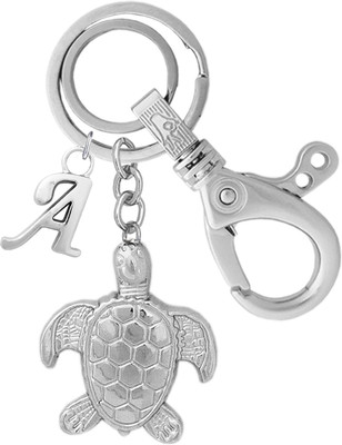 KYP Fashion Prosperity Good Luck Happiness Turtle Or Tortoise 3D Design Alphabet A Keyring Key Chain