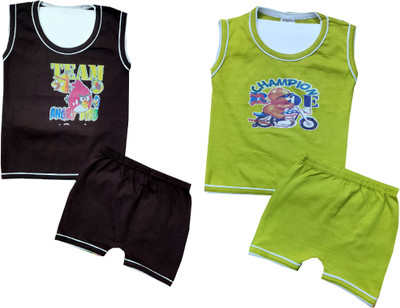 Siddhi Enterprises Baby Boys & Baby Girls Casual T-shirt Shorts(BROWN)