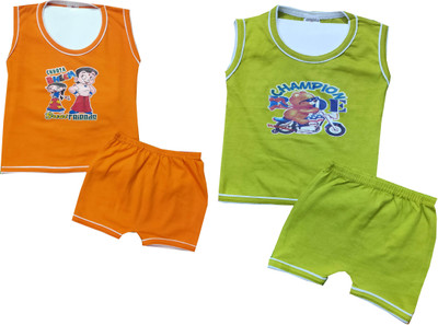 Siddhi Enterprises Baby Boys & Baby Girls Casual T-shirt Shorts(YELLOW)