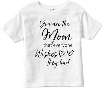 Babywish Boys & Girls Typography Polycotton Regular T Shirt(White, Pack of 1)
