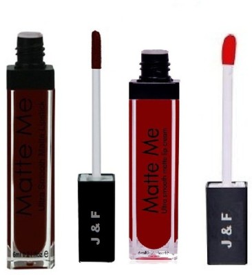 Hudabird Matte Me Smooth Red And Maroon Liquid Lipstick ( 2 Lipsticks in the set )(Maroon, red, 8 ml)