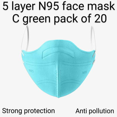 KGKR N95 Face Mask Anti Pollution Reusable & Washable Mask with 5 Layer Mask09 Reusable, Washable(Blue, Free Size, Pack of 20)