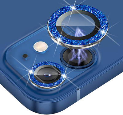 Casesily Camera Lens Protector for Apple iPhone 12 Sparkling Glitter Metal Ring Protector(Pack of 2)