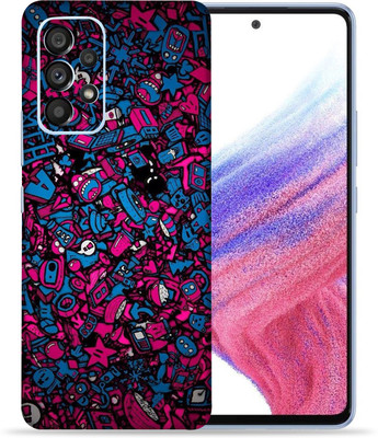 OggyBaba Samsung Galaxy A53 5g, Blue Doodle Mobile Skin(Multicolor)