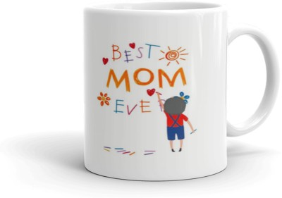 THE CLICK INDIA Best Mom Ever, Mother's Day Gift for Mom, Mummy, Mother-in-Law, Mom Birthday Ceramic Coffee Mug(330 ml)