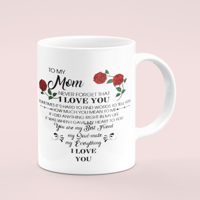 THE CLICK INDIA Love You Mom Printed Mothers day Gifts /Birthday Gifts For Mummy/Mom/Mother/maa Ceramic Coffee Mug(330 ml)