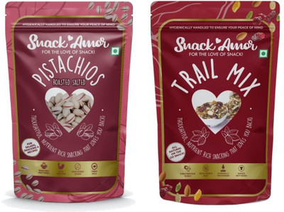 Snack Amor Roasted Salted Pistachio & Trail Mix Pack of 2 Pistachios(2 x 172.5 g)