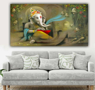 The seven colours Canvas Painiting Cotton Fine Grain Pre Stretched Canvas (Set of 1)(Canvas Board Color: Brown)