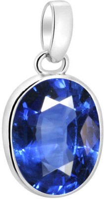 S KUMAR GEMS & JEWELS Certified Natural 7.25 Ratti Blue Sapphire Stone ( Neelam ) For Men And Women Sapphire Sterling Silver Pendant