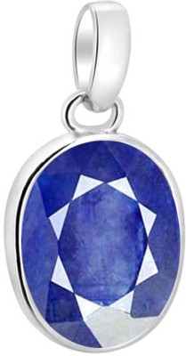 S KUMAR GEMS & JEWELS Certified Natural 7.25 Ratti Blue Sapphire Stone ( Neelam ) For Men And Women Sapphire Sterling Silver Pendant