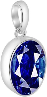 S KUMAR GEMS & JEWELS Certified Natural 7.25 Ratti Blue Sapphire Stone ( Neelam ) For Men And Women Sapphire Sterling Silver Pendant