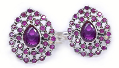 jsaj 2277 HEART SHAPE TOERING Silver Ruby 999 Silver Plated Toe Ring