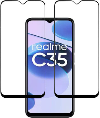 KARTRAY Edge To Edge Tempered Glass for Realme C35(Pack of 2)