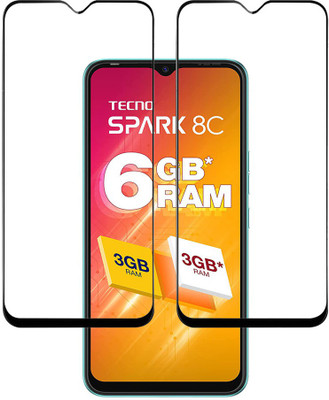 KARTRAY Edge To Edge Tempered Glass for Tecno Spark 8C(Pack of 2)