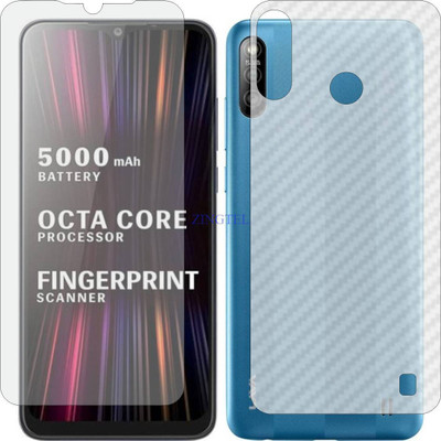 ZINGTEL Front and Back Tempered Glass for LAVA X 2 (Front Matte Finish & Back 3d Carbon Fiber)(Pack of 2)