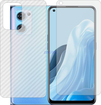 ZINGTEL Front and Back Tempered Glass for OPPO FIND X5 LITE (Front Matte Finish & Back 3d Carbon Fiber)(Pack of 2)