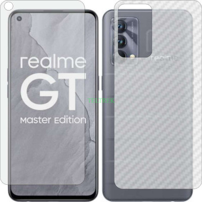 TELTREK Front and Back Tempered Glass for REALME GT MASTER EDITION RMX3360 (Front Matte Finish & Back 3d Carbon Fiber)(Pack of 2)