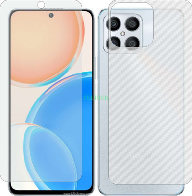TELTREK Front and Back Tempered Glass for HUAWEI HONOR X8 TFYLX3 (Front Matte Finish & Back 3d Carbon Fiber)(Pack of 2)