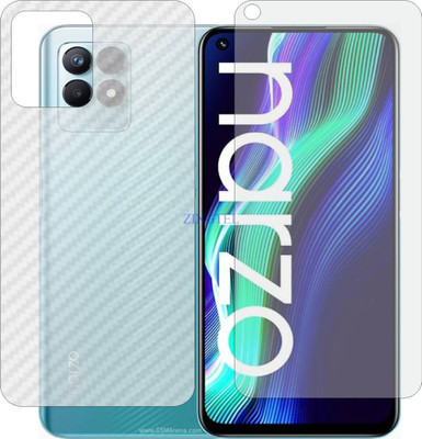 ZINGTEL Front and Back Tempered Glass for REALME NARZO50 RMX3286 (Front Matte Finish & Back 3d Carbon Fiber)(Pack of 2)